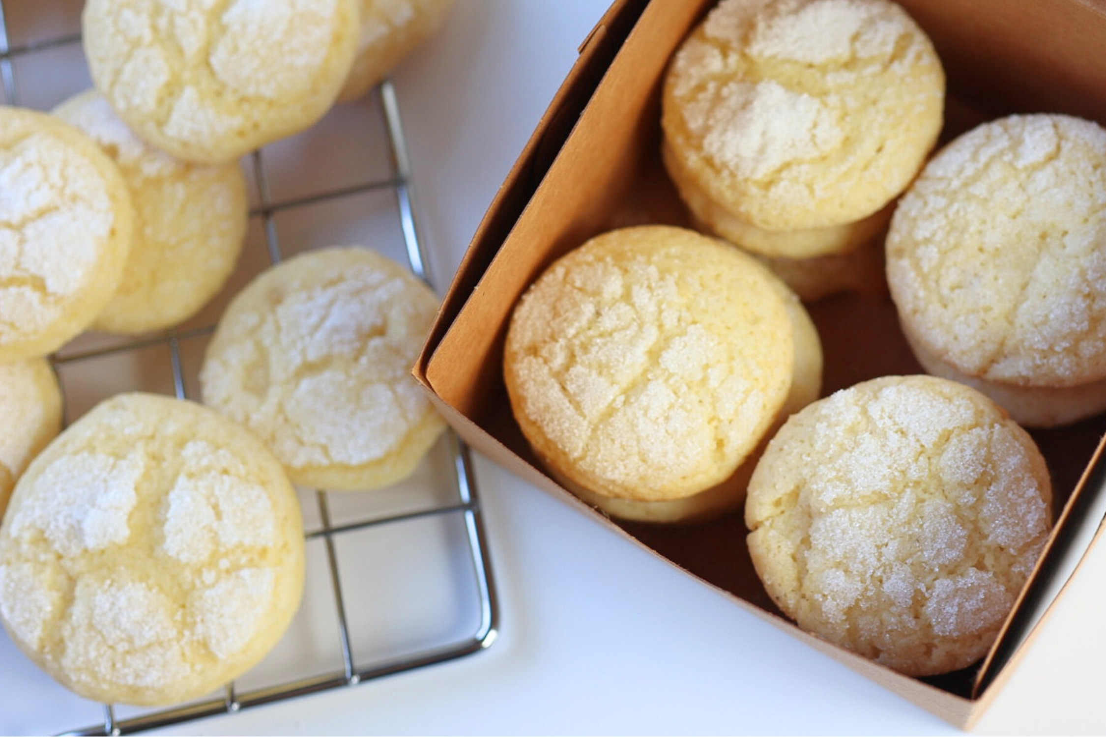 sugar cookies from an 1800's recipe, with a bakery box