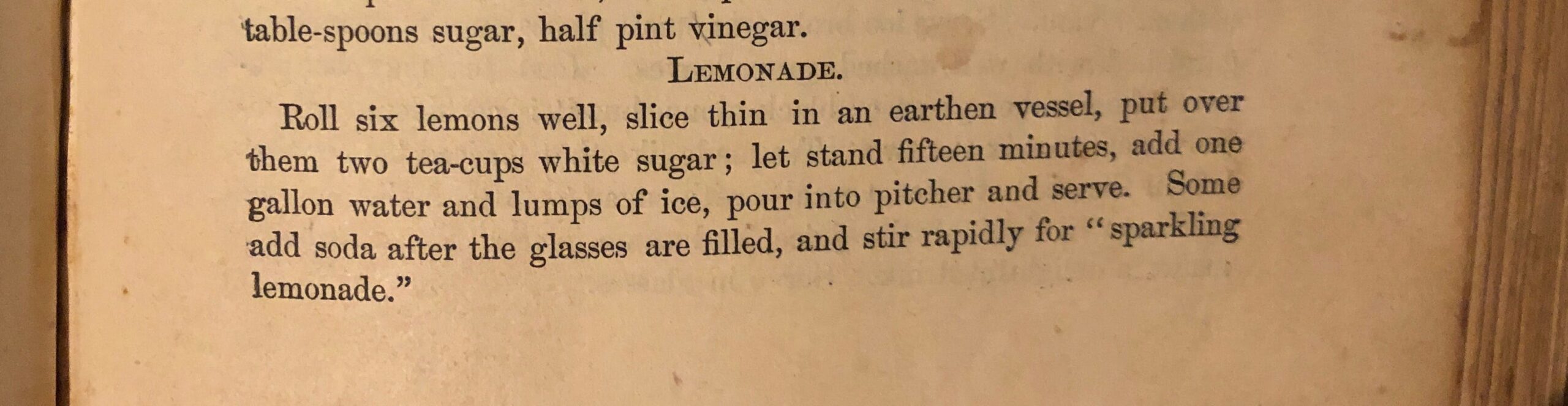 an old recipe for lemonade