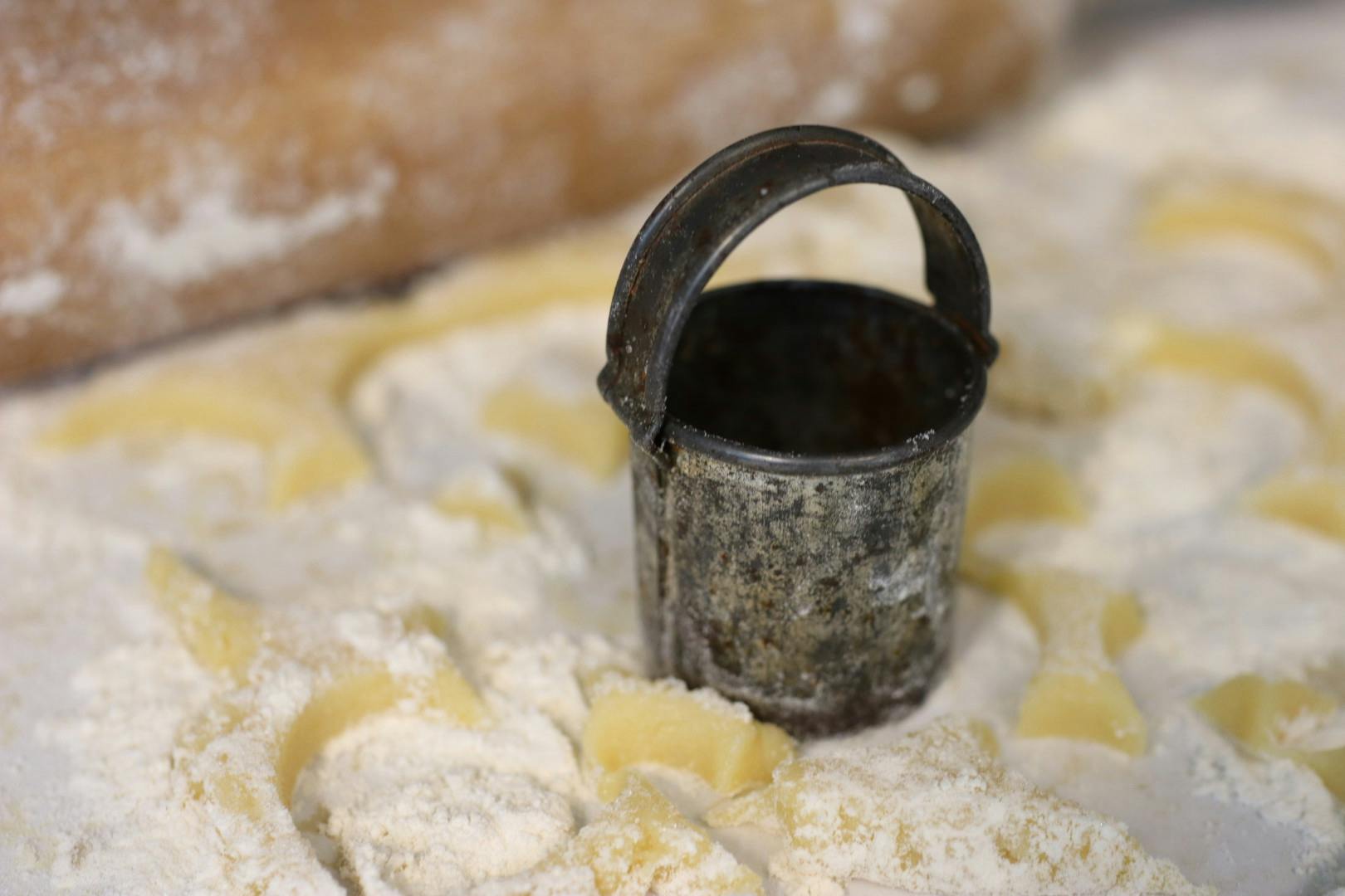 sugar cookie dough with antique cutter