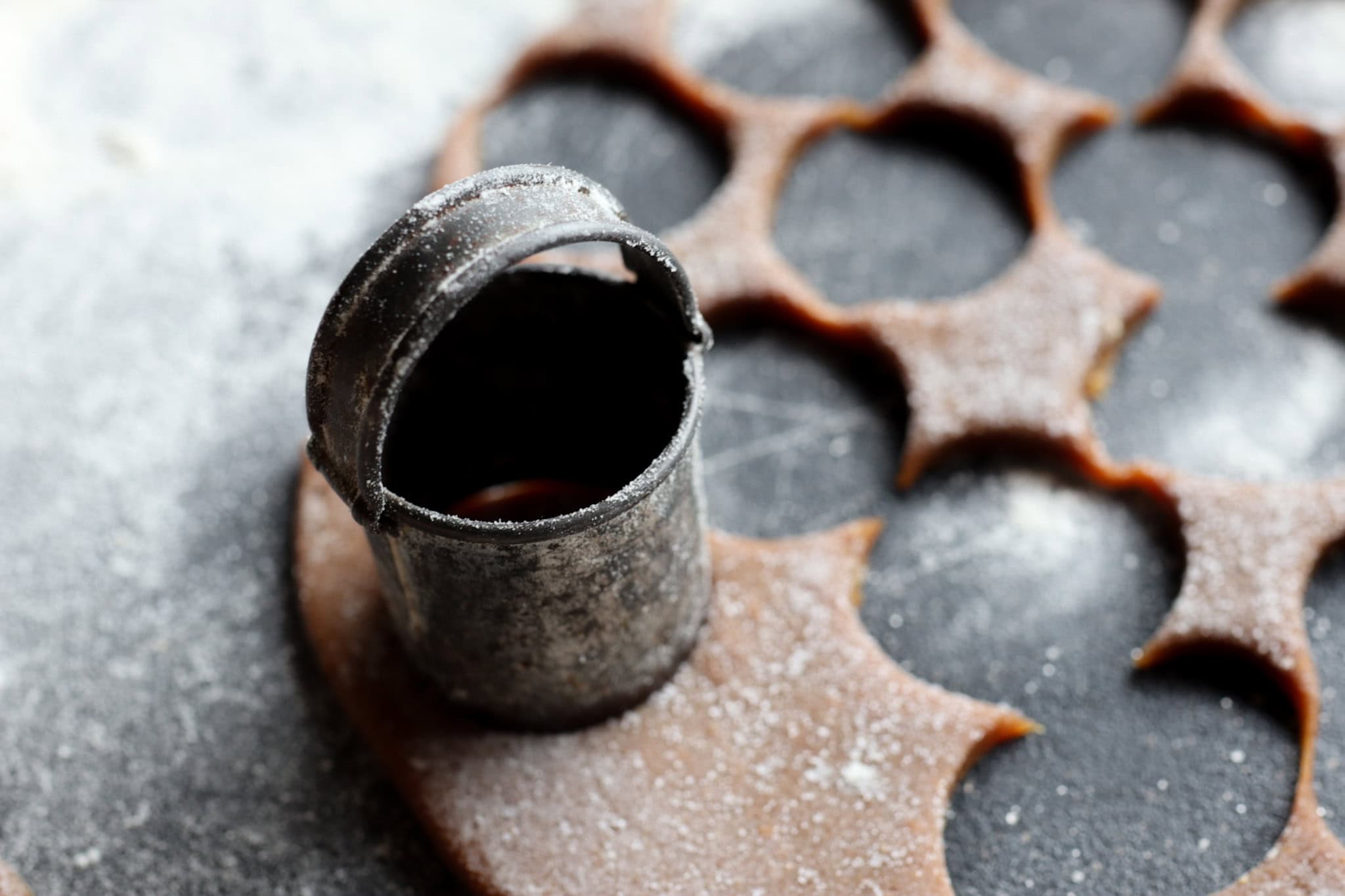 ginger snap dough with a cookie cutter