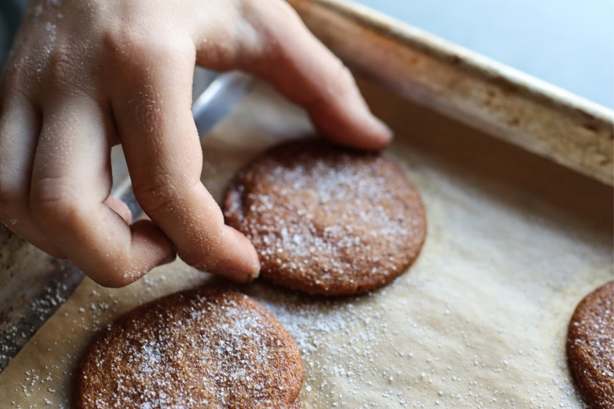 ginger snaps on a tray
