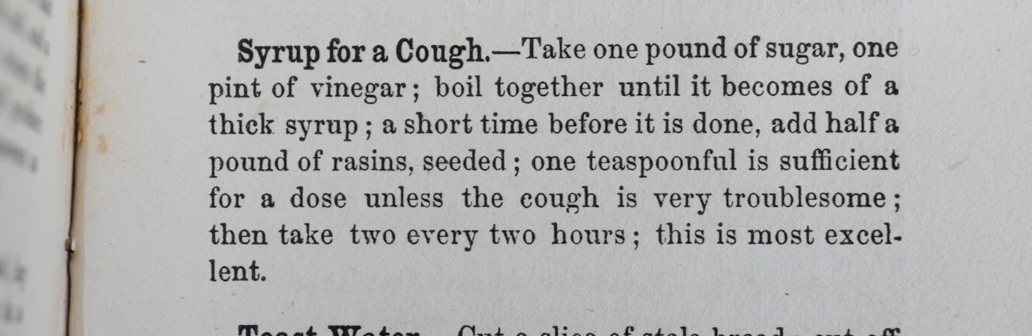 1800S Recipe for cough syrup