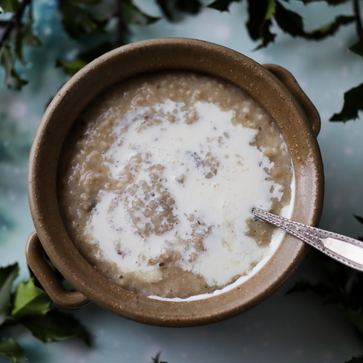 a bowl of 1800's style oatmeal