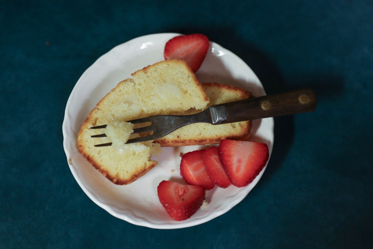 a slice of old fashioned Sally Lunn cake