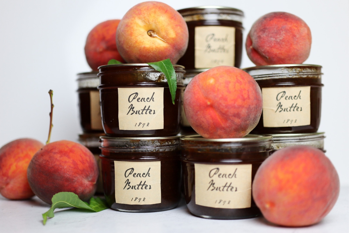 jars of 1800s peach butter