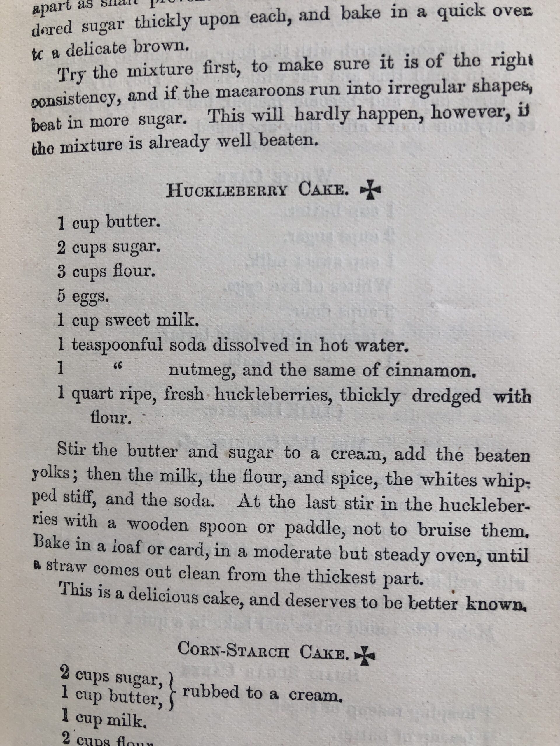 An 1871 recipe for huckleberry cake