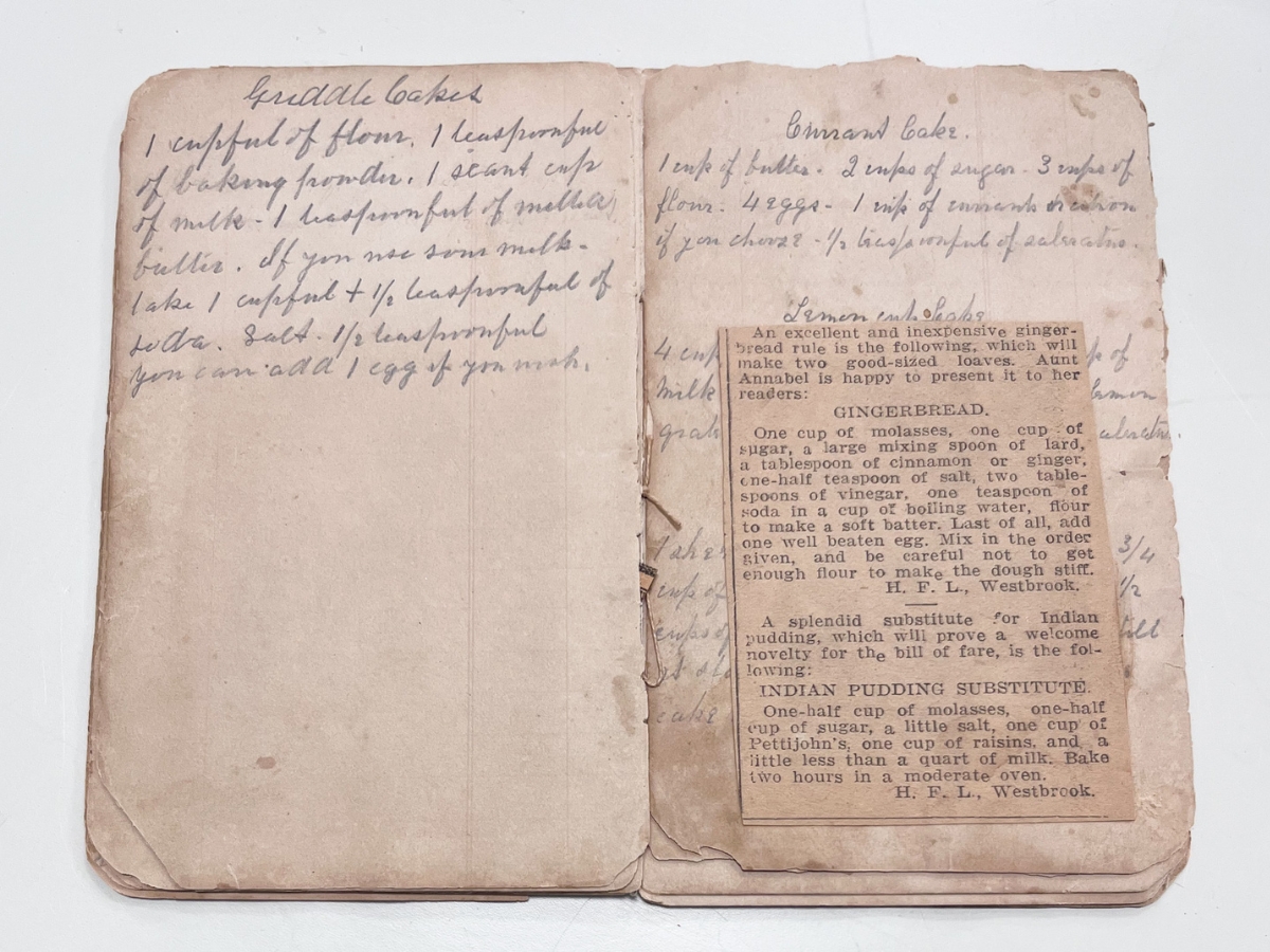 an old handwritten cook book