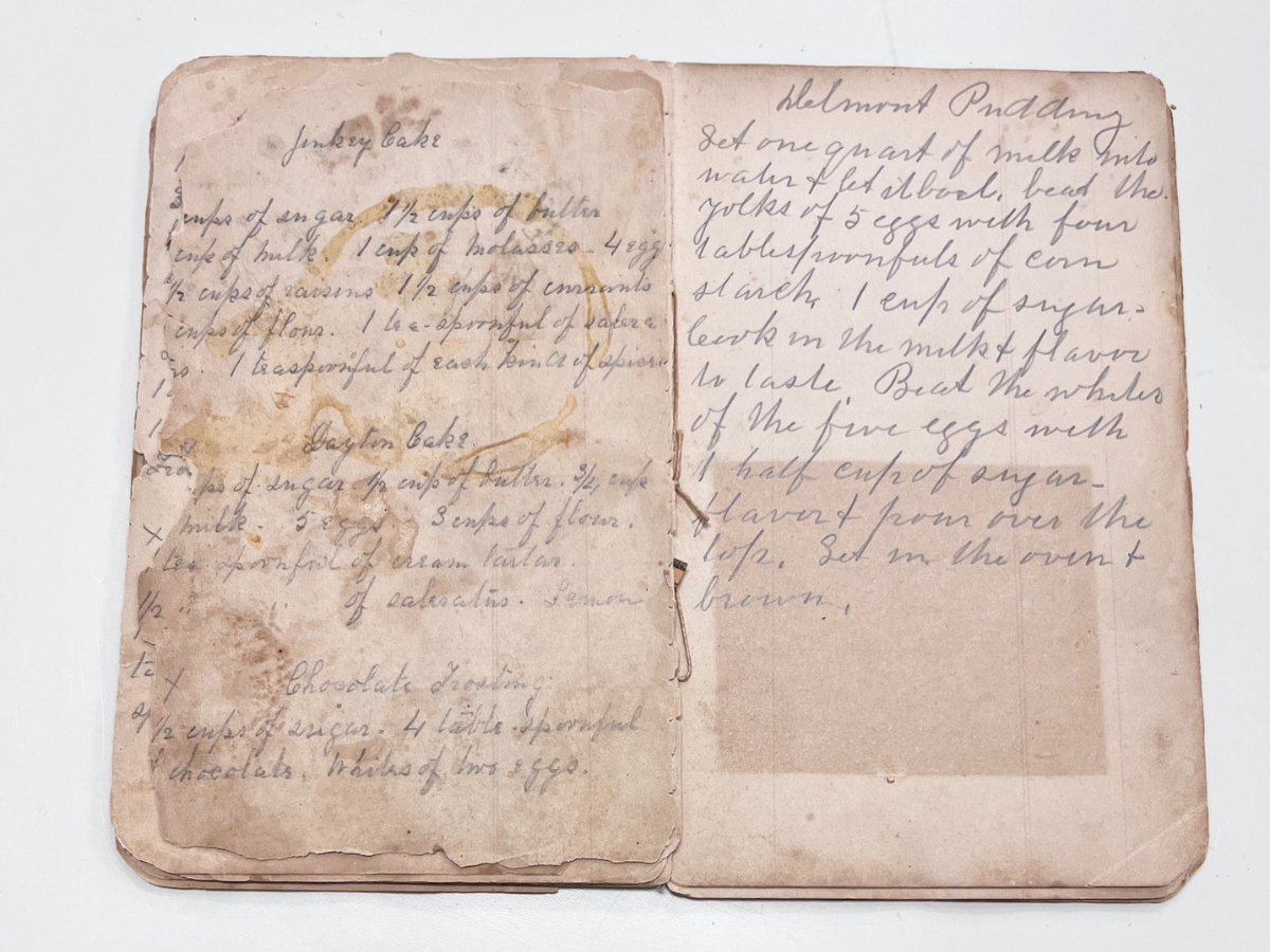 pages from a handwritten old cook book