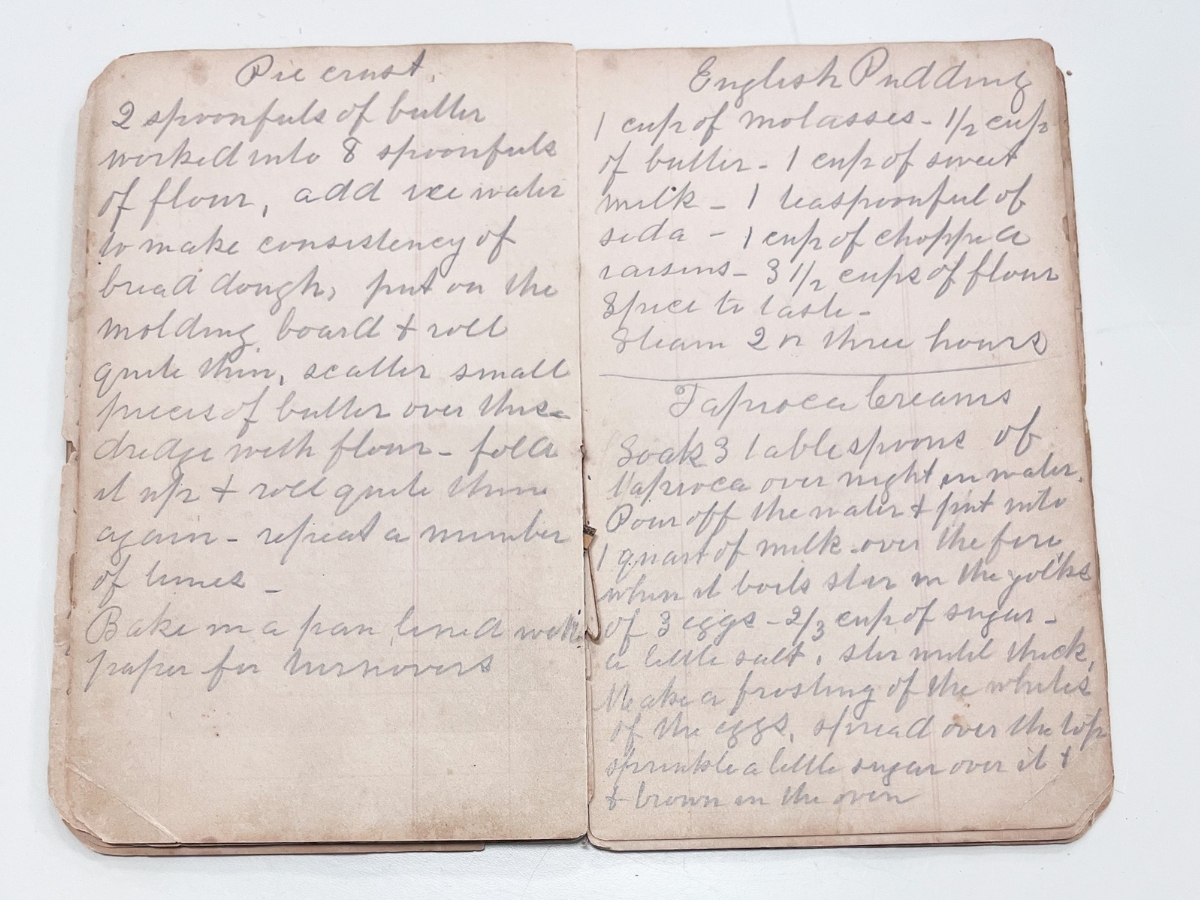 pages from a handwritten cook book