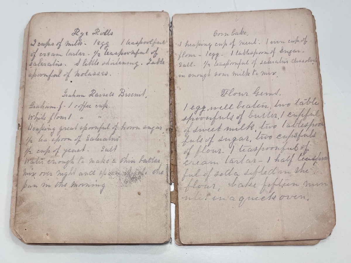 1800s handwritten cook book