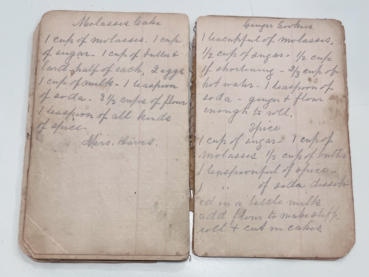 HANDWRITTEN COOK BOOK PAGES