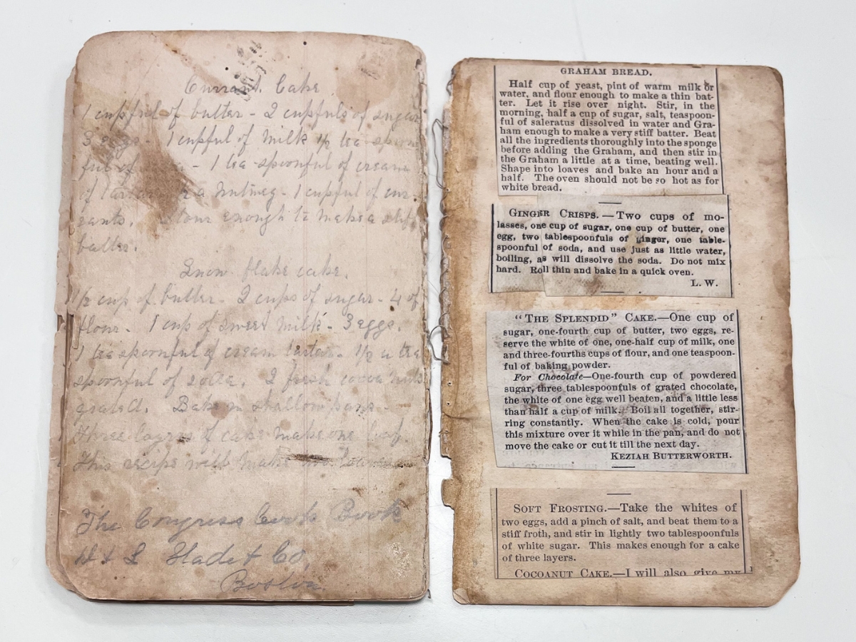 1800s handwritten recipe book