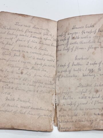 an 1800s manuscript cook book