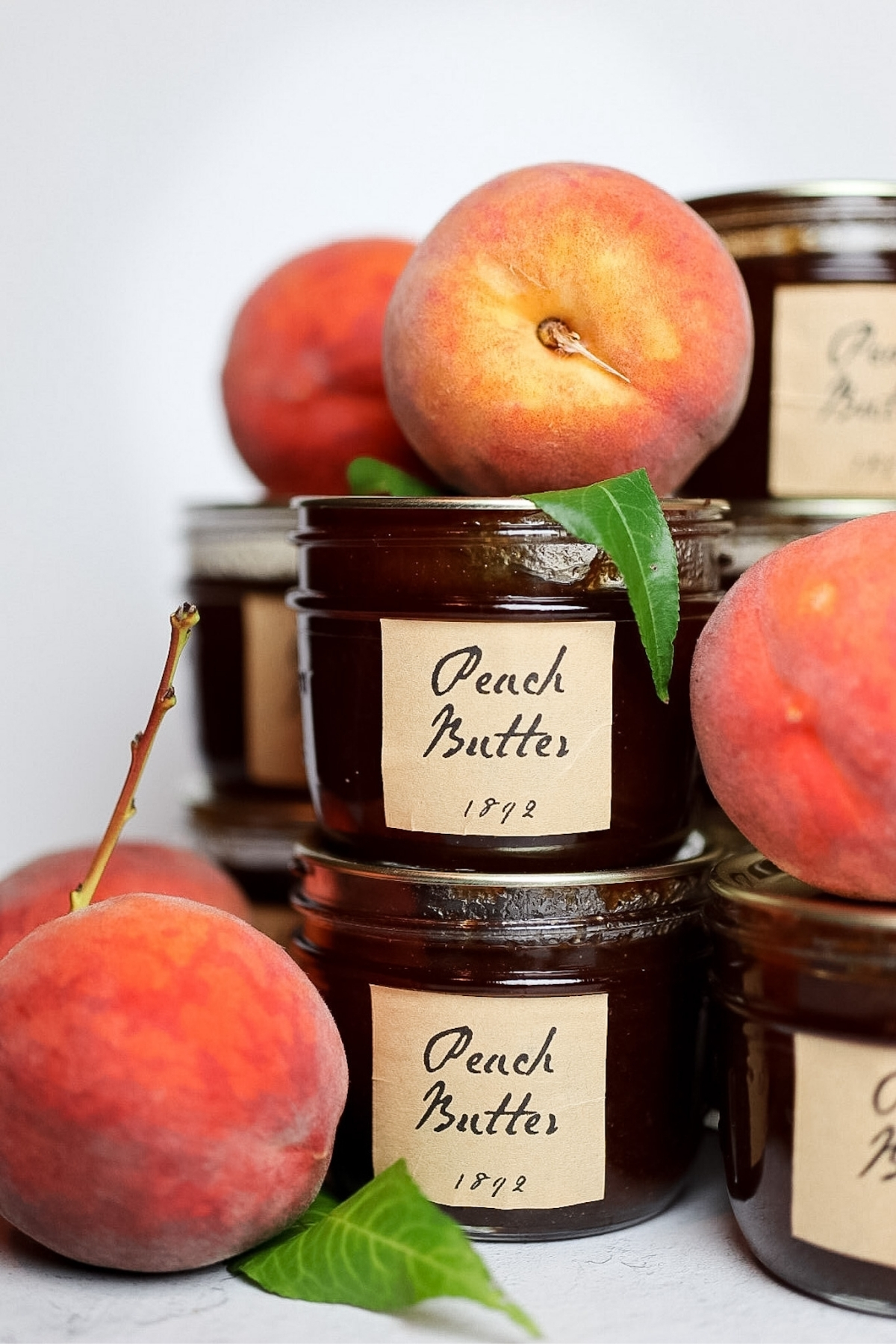 jars of old fashioned peach butter