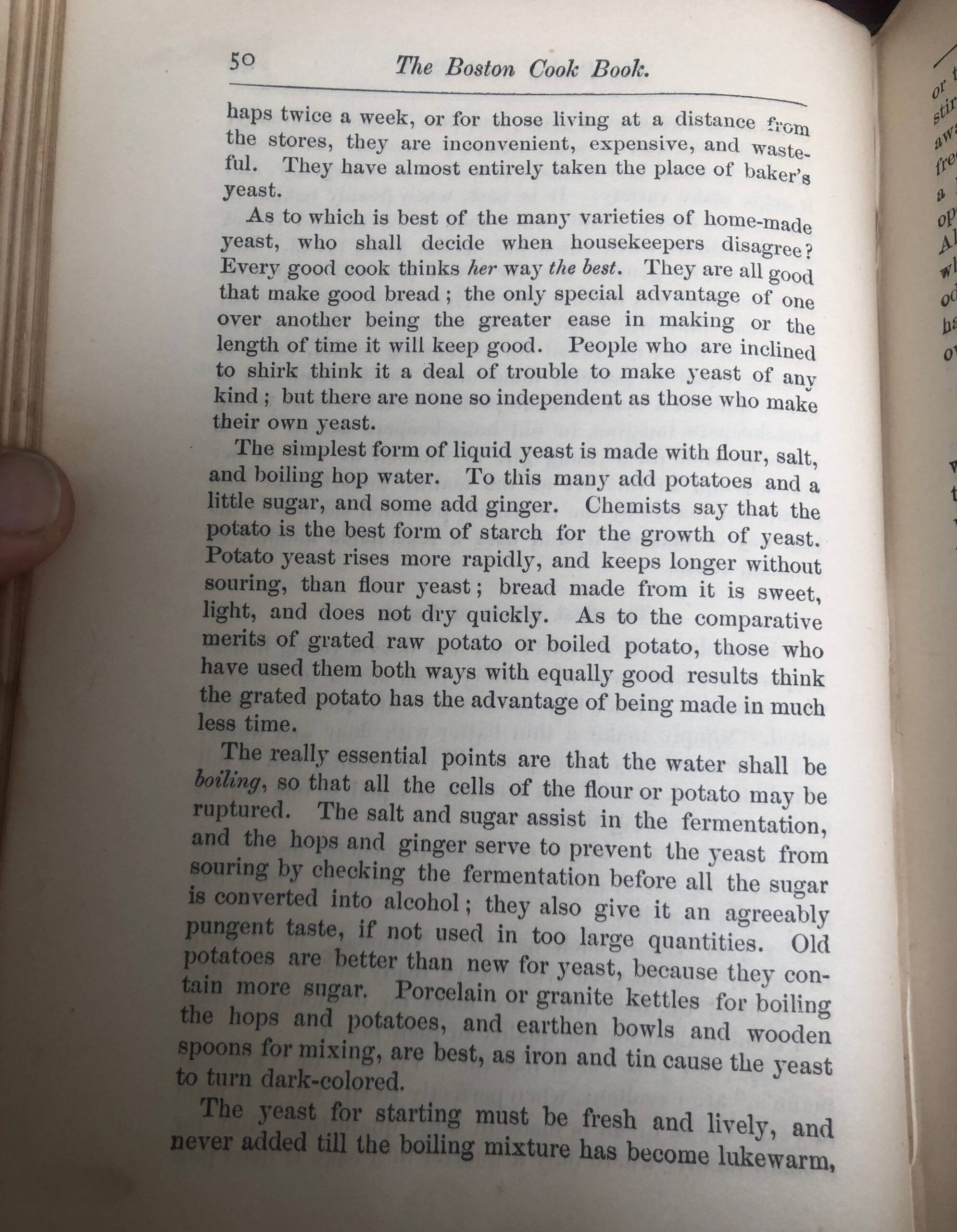 1800s directions to start yeast