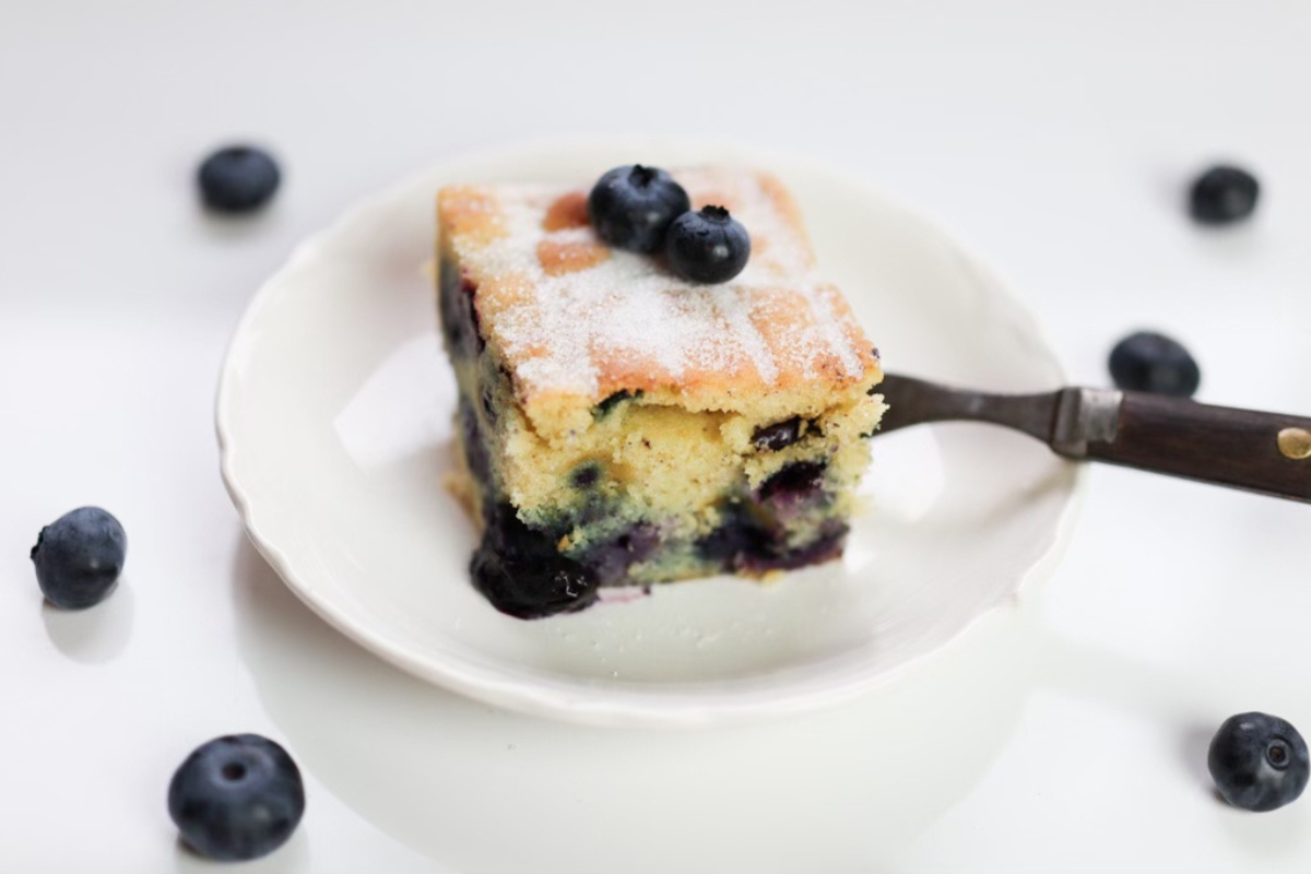 a piece of huckleberry cake
