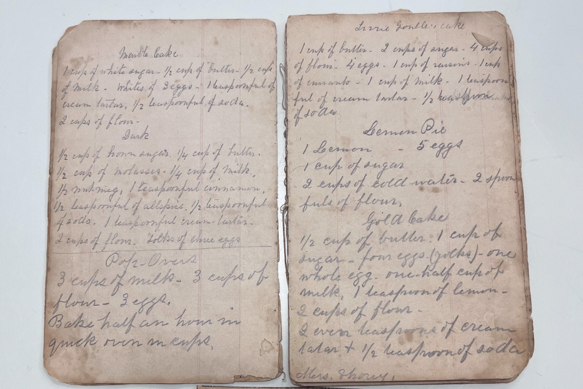 two pages from a handwritten cook book