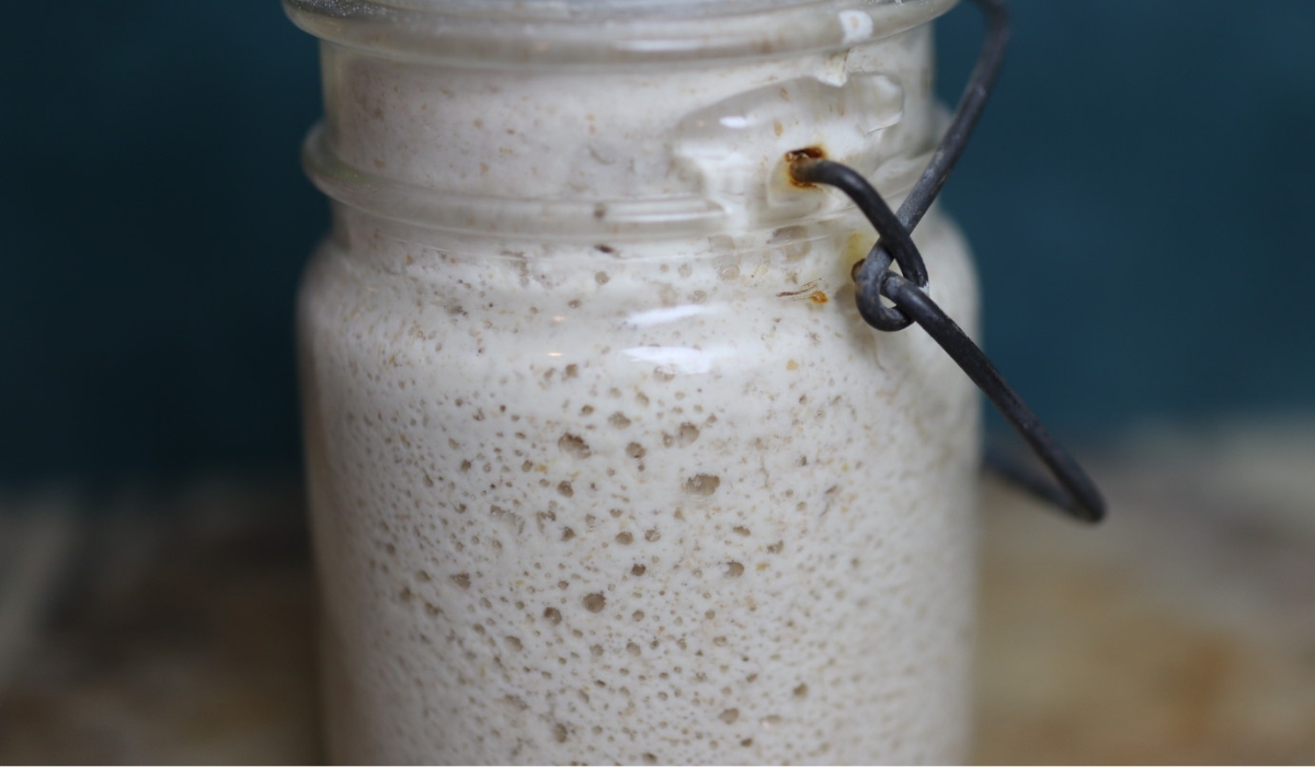 a jar of yeast starter
